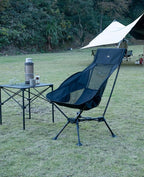 iClimb Ultralight Compact Camping Folding Beach Chair with Anti-Sinking Large Feet (Black - Triangular Frame High Back - 2PC)