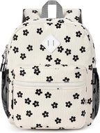 STEAMEDBUN Corduroy Toddler Backpack for Girls Boys 2-4, Kids Preschool Backpack for Kindergarten - Flower