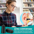 200 Pairs Black Foam Ear Plugs - 33dB NRR Noise Cancelling, Durable & Comfortable, Individually Wrapped for Work, Construction, Shooting, Travel, Loud Events
