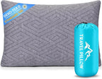 1 MIDDLE ONE Travel Pillow for Sleeping Camping, Memory Foam Small Pillow with Breathable Cover for Backpacking, Airplane, Car (17.5 x 12 Inch)