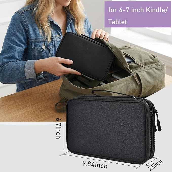 CAAORDKSO Electronics Travel Organizer, Electronic Accessories Carry Case Waterproof Double Layers Storage Bag Travel Essentials for Cord, Cable, Charger, USB, Power Bank, Earphone (Black, X-Large)