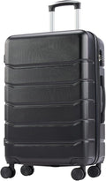 OLIXIS 28 Inch Luggage, Hardside Checked Suitcase with Spinner Wheels, Lightweight ABS Hard Shell Travel Luggage, TSA Approved Lock, Expandable Large Suitcase for Business & Travel–Black