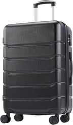 OLIXIS 28 Inch Luggage, Hardside Checked Suitcase with Spinner Wheels, Lightweight ABS Hard Shell Travel Luggage, TSA Approved Lock, Expandable Large Suitcase for Business & Travel–Black