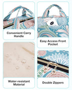 BAGSMART Toiletry Bag Travel Bag with Hanging Hook, Water-resistant Makeup Cosmetic Bag Travel Organizer for Accessories, Shampoo, Full Sized Container, Toiletries (Green Paisley, Large)
