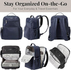 Baggallini Tribeca Expandable Laptop Backpack - 15"x11" Lightweight RFID Computer Bag for Work & Travel with Luggage Sleeve
