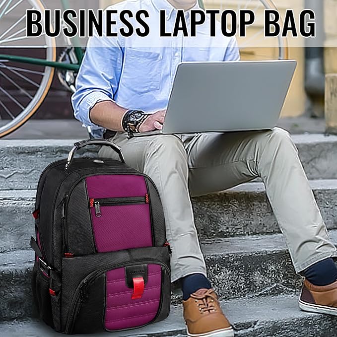 YOREPEK Large Backpack for Men, Extra Large Laptop Backpacks for Men Women, Water Resistant Travel Backpack Airline Approved Business Work Bag Fits 18.4 Inch Computer, Black