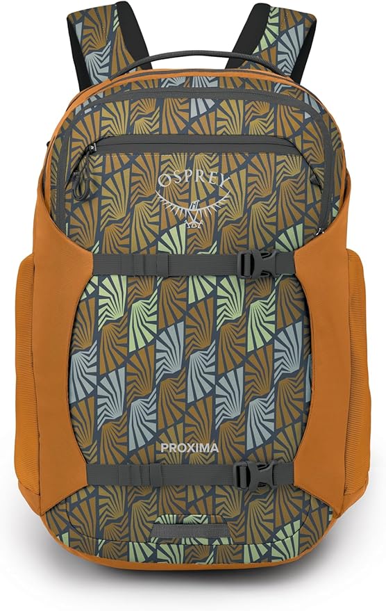 Osprey Proxima 30L Campus Laptop Backpack - Organized Everyday Pack with Tech Storage, Bottle Pockets, and Comfortable Carry - Perfect for College, Commute, and Travel, Kazuma Print/Toffee Orange