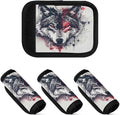 Qilmy Red Eyed Wolf Luggage Handle Wrap 2Pack Luggage Identifiers Tag Comfort Handle Grips Cover for Stroller Suitcase Bag Airplane Travel Accessories1532