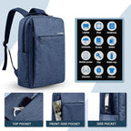 Laptop Backpack, Business Slim Durable 17 Inch Laptops Travel Backpacks with USB Charging Port, Backpacks Bookbag Computer Work Bag Gifts for Men Women Fits Notebook (Blue)