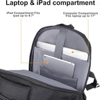 MOZETO Laptop Backpack, 17 Inch Tactical Inspired Utility Large Laptop Backpacks for Men with USB Charger Port 18x14x8 Flight Approved Personal ltem Travel Bag Computer Bag