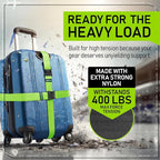 Untethered Luggage Straps | TSA-Approved Suitcase Belts with Heavy-Duty Buckles. Secure Adjustable Travel Accessories for Checked Bags. 4-Pack