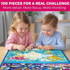 QUOKKA Magnetic Puzzles for Kids Ages 4-6 – 100 PCS Magnetic Puzzle Book for Toddlers 3-5 – 2 Puzzles & 2 Spot The Difference Maps – Search & Find Travel Games – Space, World Map Toddler Travel Toys