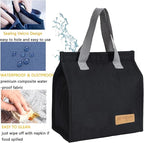 Lunch Bag for Women/Men,Waterproof Reusable Portable Lunch Tote,Lunch Box Bag.Thermal Cooler Bag Ideal for Work/Party/l/Travel/Picnic (Light Black)