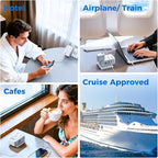 DOACE 220V to 110V Converter for European Travel - 6 in 1 350W Voltage Converter US to Europe, Power Converter Adapter Combo with PD Fast Chargers for Hair Straightener Shaver Toothbrush Laptop Phone