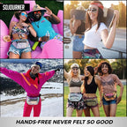Rainbow Fanny Pack Belt bag - Crossbody Waist Bag for Men or Women - Hands-Free, Waterproof Large Bumbag for Hiking, Running, and Travel