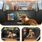 URPOWER Large Dog Backseat Extender for Extended Cab Trucks - Hard Bottom PU Leather Dog Car Seat Cover for Back Seat, Waterproof Dog Hammock Pet Rear Seat Protector Holds 400lbs for F150 SuperCab