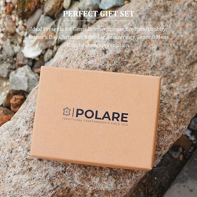 Polare Luxury RFID Blocking Leather Passport Holder Travel Wallet For Men and Women (Dark Brown)
