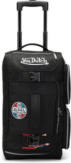 Von Dutch Signature Patch Carry-On 20-Inch Rolling Duffel with Telescopic Trolley Handle and Inline Skate Wheels