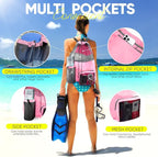HOHOM Swim Mesh Beach Bag, Waterproof Gym Bags for Women and Men, Large Pool Bag Swimming Gear Drawstring Backpack