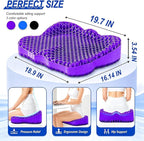 Thicken 19.7in Seat Cushion, Gel Seat Cushion for Long Sitting–Office Chair, Wheelchair, Car Pad, Large Cooling Support Pad for Back Pain, Sciatica, Tailbone Pain Relief