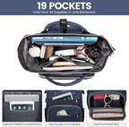LOVEVOOK Laptop Backpack for Women,15.6 Inch Professional Womens Travel Backpack Purse Computer Laptop Bag Nurse Teacher Backpack,Waterproof College Work Bag Carry on Back Pack with USB Port,Dark Blue