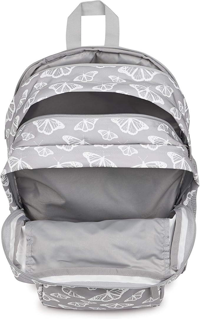 JanSport Laptop Backpack - Computer Bag with 2 Compartments, Ergonomic Shoulder Straps, 15” Laptop Sleeve, Haul Handle - Flutter By Grey