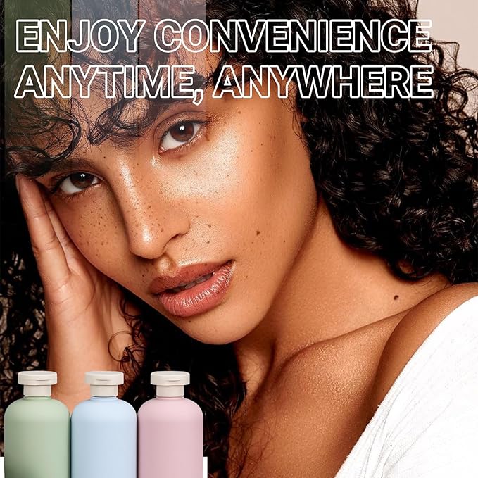 ASEVAT 6.7oz 3Pcs Plastic Refillable Travel Shampoo and Conditioner Bottles Refillable Travel Bottle with Flip Cap Plastic Refillable Shampoo and Conditioner Bottles