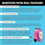 KIDDIETOTES Ride-On Scooter Suitcase for Kids – Hardside Lightweight Carry-On Luggage with Foldable Scooter, LED Wheels, Travel Fun for Toddlers & Children