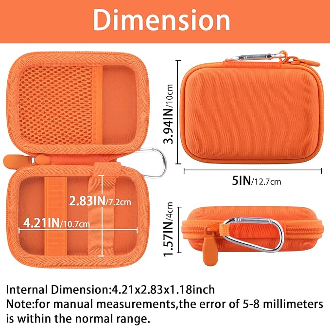 khanka for Anker Nano Magsafe Power Bank Ultra-Slim 5,000Mah & Maggo Power Bank 10K Case,Compatible with Anker A1667/A1665/A1664 Slim Magnetic Charger, Protective Carrying Case Only (Orange)