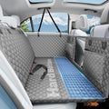 Dog Car Seat Cover for Back Seat with Hard Bottom,Waterproof Back Seat Extender for Dogs,Dog Hammock Dogs Bed for Cars, SUVs,Pet Seat Cover for Back Seat Holds 400lbs with Mesh Window & Pocket-Grey