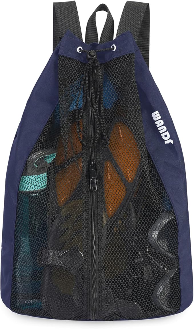WANDF Swim Bag Mesh Drawstring Backpack Beach Backpack for Swimming, Gym, and Workout Gear