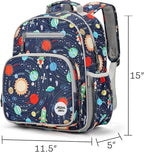mibasies Boys Backpack 5-8: Lightweight Kids Backpacks Boys - Boy Bookbag for Elementary School - Galaxy LightGray