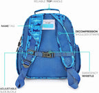 mibasies Toddler Backpack for Boys 2-4: Preschool Kindergarten Backpack - Cute Kids Backpacks for Boys - Shark Blue