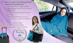 BlueHills Ultra Compact and Compact Light Travel Blankets for Two Value Pack Set of 2 – Airplane Travel Essentials Soft Flight Trips Throw in Portable Cases for Car Plane Travel Gifts – Teal Blue