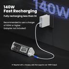 SHARGEEK 170 Power Bank, 170W Total 24,000mAh High Capacity Portable Charger with Smart Display, IP66 140W PD3.1 Battery Pack for Laptop iPhone 17/16/15 Galaxy S26/ Google Pixel MacBook, Steam Deck