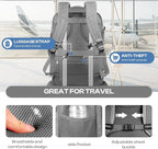 Travel Laptop Backpack, Extra Large 40L-50L Backpack, Laptop Backpack for Men, Water Resistant TSA Airline Approved Business Work 17.3 Computer Bag, Grey