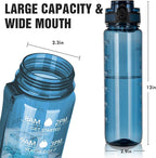 OLDLEY Water Bottle 32oz, Durable and Leakproof Water Bottles Motivational with Time Marker, Tritan, BPA Free, Gym,Travel,Home, School, Office, Gifts for Her, Women Men,Midnight Blue (1 Bottle)