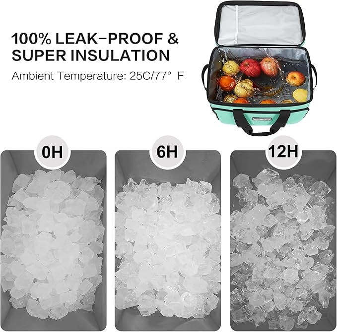 Soft Insulated Cooler Bag Collapsible Large Travel Coolers Soft Sided Coolers Ice Chest, Leakproof, Waterproof