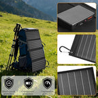 40W Foldable Solar Panel Charger,25% High Efficiency Portable N Type Cell,USB-C/USB-A/DC12V MPPT Fast Charging, IP67 Waterproof Lightweight Solar Charger for Outdoor Travel Emergency