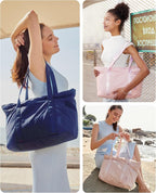 BAGSMART Tote Bag for Women, Tote Bag with Zipper Work Tote with Compartments Nurse Shoulder Hanbag for Travel, Gym