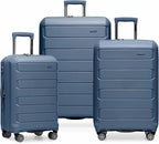 Traveler's Choice Pagosa Hardshell Expandable Luggage with Spinner Wheels, Slate Blue, 3-Piece Set (22/26/30)