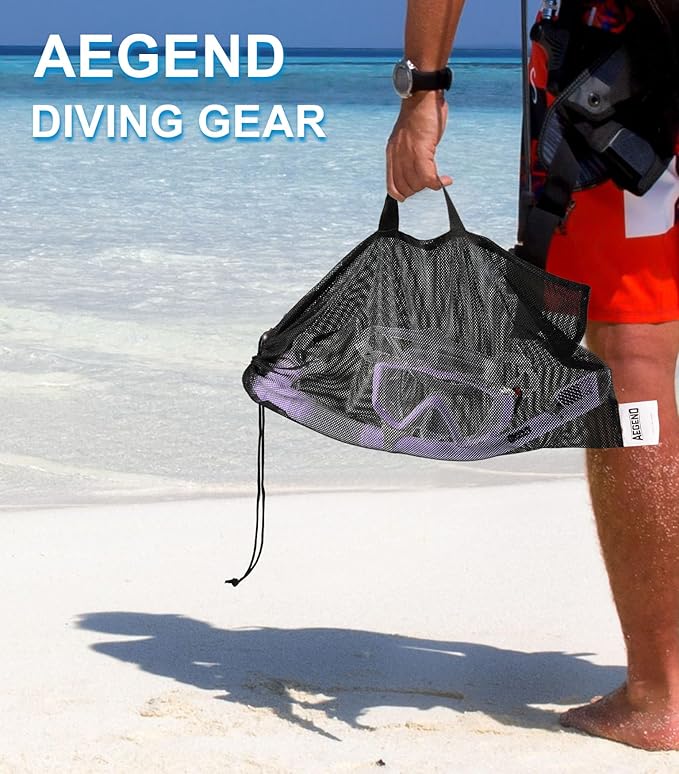 Aegend Snorkeling Gear for Adults Youth Kids, Snorkel Mask with Top Dry Valve - Panoramic View Anti-Leak and Anti-Fog with Mesh Bag for Snorkeling, Scuba Diving, Freediving & Swimming