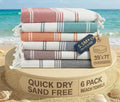 LANE LINEN 6-Pack Oversized Pre-Washed Beach Towels, Stylish Quick-Dry Pool & Travel Towels for Adults, 39"x71" - Diamond Multi Colors