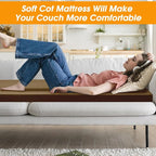 CYMULA Camping Cot Mattress 2in Memory Foam Sleeping Pad,Soft Warm Non-Slip Camping Mattress Topper with Retaining for Adults,Portable Roll up Pad for Travel（only Mattress）