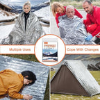 6 Pack - Large 82” x 62” Survival Emergency Mylar Thermal Blankets, Thermal Survival Blanket Perfect for Camping, Hiking, Body Insulation, Outdoors, Car Survival Kit, Bug Out Bag
