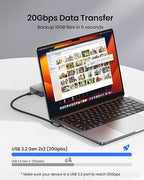 Silkland USB C 3.2 Gen 2x2 Cable Right Angle 3.3FT, 20Gbps 90 Degree High Speed Data Transfer, 5K/4K 60Hz Type C Monitor Cable, 240W PD, Compatible for SSD, Hub, Dock, eGPU