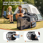 Lekereise Large Cat Backpack Expandable Pet Backpack Carrier for Small Medium Dogs Cats, Dog Carrier Backpack with Breathable Mesh and Inner Safety Leash, Striped