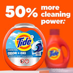 Tide Odor Defense + Oxi Laundry Detergent Pacs, Original Scent, 18 Count, Advanced Odor + Stain Fighter, laudry soap washing detergent pacs
