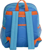 Blippi Backpack with Sound for Boys and Girls, Clear Front Pocket and Mesh Side Pockets, Toddler’s Schoolbag with Padded Back and Adjustable Straps, Versatile Day Pack for Kids, Blue and Orange
