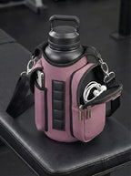 Magnetic Gym Tote Bag Holder for 18-40 oz Water Bottle,Neoprene Pouch with Phone Pocket,Men Women Workout Accessories